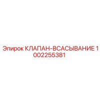 1002255381 КЛАПАН-ВСАСЫВАНИЕ Epiroc