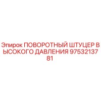 9753213781 ПОВОРОТНЫЙ ШТУЦЕР ВЫСОКОГО ДАВЛЕНИЯ Epiroc