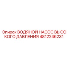 4812246231 ВОДЯНОЙ НАСОС ВЫСОКОГО ДАВЛЕНИЯ Epiroc