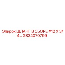 GS34070799 ШЛАНГ В СБОРЕ #12 X 3/4… Epiroc