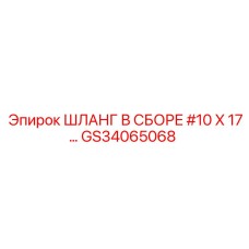 GS34065068 ШЛАНГ В СБОРЕ #10 X 17... Epiroc