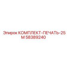 58389240 КОМПЛЕКТ-ПЕЧАТЬ-25М by Epiroc