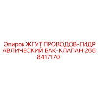2658417170 ЖГУТ ПРОВОДОВ-ГИДРАВЛИЧЕСКИЙ БАК-КЛАПАН Epiroc