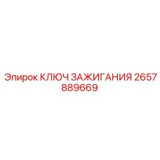 2657889669 КЛЮЧ ЗАЖИГАНИЯ Epiroc