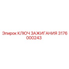 3176000243 КЛЮЧ ЗАЖИГАНИЯ Epiroc