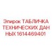 1614469401 ТАБЛИЧКА ТЕХНИЧЕСКИХ ДАННЫХ Epiroc
