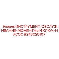 9246020107 ИНСТРУМЕНТ-ОБСЛУЖИВАНИЕ-МОМЕНТНЫЙ КЛЮЧ-НАСОС Эпирок