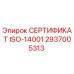 2937005313 СЕРТИФИКАТ ISO-14001 Epiroc
