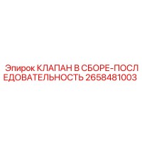 2658481003 КЛАПАН В СБОРЕ-ПОСЛЕДОВАТЕЛЬНОСТЬ Epiroc