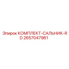 2657047961 КОМПЛЕКТ-САЛЬНИК-RD Epiroc