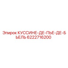6222716200 КУССИНЕ-ДЕ-ПЬЕ-ДЕ-БЬЕЛЬ Epiroc