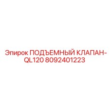 8092401223 ПОДЪЕМНЫЙ КЛАПАН-QL120 Epiroc