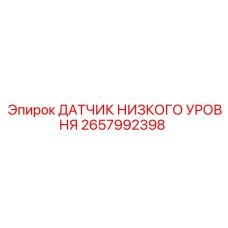 2657992398 ДАТЧИК НИЗКОГО УРОВНЯ Epiroc