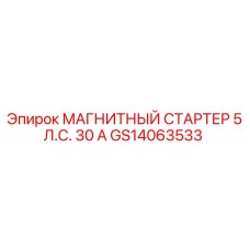 GS14063533 МАГНИТНЫЙ СТАРТЕР 5 Л.С. 30 А Epiroc