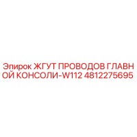 4812275695 ЖГУТ ПРОВОДОВ ГЛАВНОЙ КОНСОЛИ-W112 Эпирок