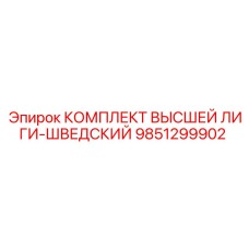 9851299902 КОМПЛЕКТ ВЫСШЕЙ ЛИГИ-ШВЕДСКИЙ Epiroc