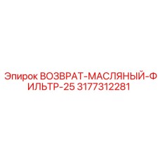 3177312281 ВОЗВРАТ-МАСЛЯНЫЙ-ФИЛЬТР-25 Epiroc