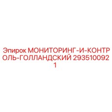 2935100921 МОНИТОРИНГ И КОНТРОЛЬ ГОЛЛАНДСКИЙ Эпирок
