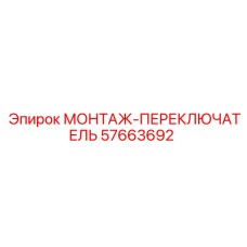 57663692 МОНТАЖ-ПЕРЕКЛЮЧАТЕЛЬ Epiroc