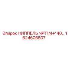 1624606507 НИППЕЛЬ NPT1/4+*40… Epiroc