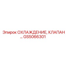 GS5066301 ОХЛАЖДЕНИЕ, КЛАПАН Epiroc