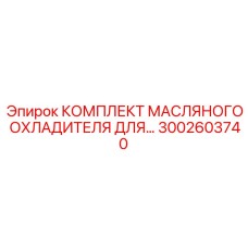 3002603740 КОМПЛЕКТ МАСЛЯНОГО ОХЛАДИТЕЛЯ Epiroc