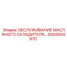 3002604970 ОБСЛУЖИВАНИЕ МАСЛЯНОГО ОХЛАДИТЕЛЯ Epiroc