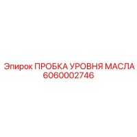 6060002746 ПРОБКА УРОВНЯ МАСЛА Эпирок