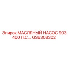 GS6308302 МАСЛЯНЫЙ НАСОС 903 400 Л.С. Epiroc