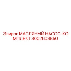 Комплект масляного насоса 3002603850 для смазочных систем буровых станков Epiroc