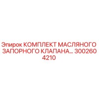 3002604210 КОМПЛЕКТ МАСЛЯНОГО ЗАПОРНОГО КЛАПАНА Epiroc