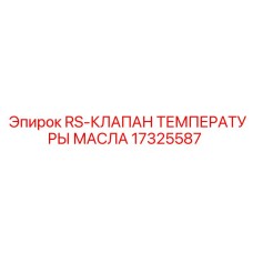 Регулятор температуры масла Epiroc 17325587 оригинал