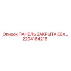 2204164216 ПАНЕЛЬ ЗАКРЫТА E6X by Epiroc