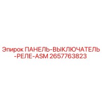 2657763823 ПАНЕЛЬ-ВЫКЛЮЧАТЕЛЬ-РЕЛЕ-ASM Epiroc