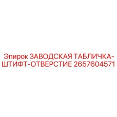 2657604571 ЗАВОДСКАЯ ТАБЛИЧКА-ШТИФТ-ОТВЕРСТИЕ Epiroc