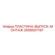 2658507197 ПЛАСТИНА-ВЫПУСК-МОНТАЖ (Epiroc)