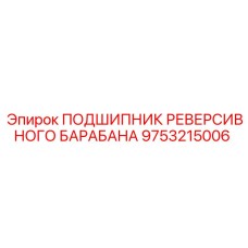 9753215006 ПОДШИПНИК РЕВЕРСИВНОГО БАРАБАНА Epiroc