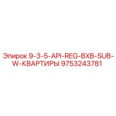 9753243781 9-3-5-API-REG-BXB-SUB-W-КВАРТИРЫ Epiroc