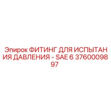3760009897 ФИТИНГ ДЛЯ ИСПЫТАНИЯ ДАВЛЕНИЯ - SAE 6 Epiroc