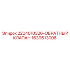 1639613006 2204010326-ОБРАТНЫЙ КЛАПАН Epiroc