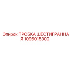 1096015300 ПРОБКА ШЕСТИГРАННАЯ Epiroc