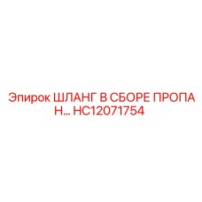 HC12071754 ШЛАНГ В СБОРЕ ПРОПАН… Epiroc