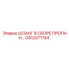GS12071754 ШЛАНГ В СБОРЕ ПРОПАН… Epiroc
