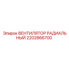 2202866700 ВЕНТИЛЯТОР РАДИАЛЬНЫЙ Epiroc