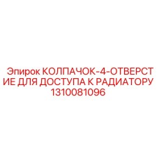 1310081096 КОЛПАЧОК 4-ОТВЕРСТИЕ ДЛЯ ДОСТУПА К РАДИАТОРУ Epiroc