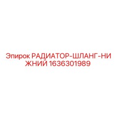 1636301989 РАДИАТОР-ШЛАНГ-НИЖНИЙ Эпирок