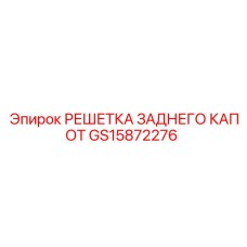 GS15872276 РЕШЕТКА ЗАДНЕГО КАПОТ Epiroc
