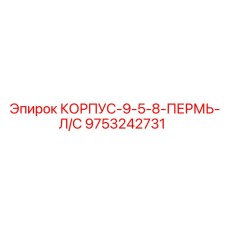 9753242731 КОРПУС-9-5-8-ПЕРМЬ-Л/С Epiroc