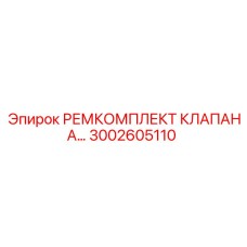 3002605110 РЕМКОМПЛЕКТ КЛАПАНА Epiroc