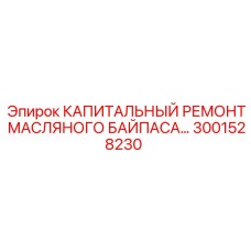 3001528230 КАПИТАЛЬНЫЙ РЕМОНТ МАСЛЯНОГО БАЙПАСА Epiroc